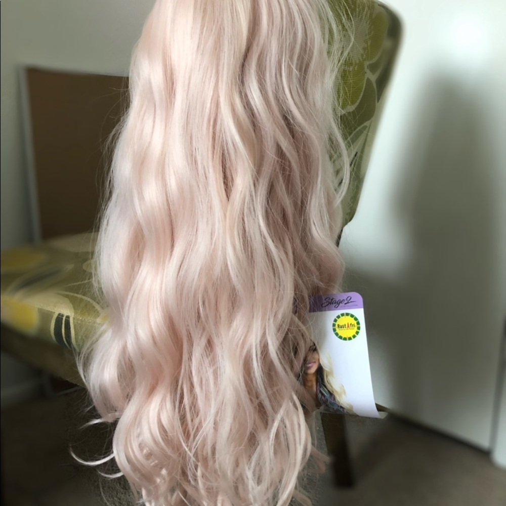Light pink wig 27 inch.
